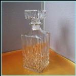 850ml crystal glass bottle square shaped Vintage Diamond Pattern