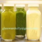 16oz french square juice glass bottle