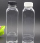 PET French Square Plastic Juice Bottle 14oz