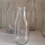 Embossed Milk Glass Bottle Dairy Glass Bottle
