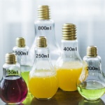 Light Bulb Glass Bottle With Golden Lid For Juice